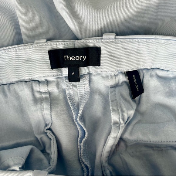 Theory Nadeema Relaxed Chino Pants Women’s Size 6 Hydrangea Light Blue Wide Leg - Picture 5 of 6